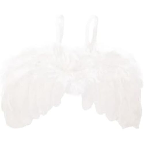 Nishine 2 PACK White Newborn Fuzzy Feather Angel Wings + Headband Set for Baby Cosplay Girls Costume Photography