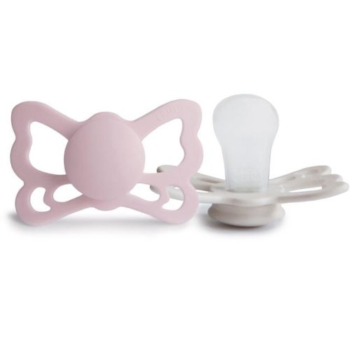 FRIGG Butterfly Anatomical Silicone Pacifier 2-Pack (6-18 Months) Primrose/Silver Gray 6-18 months