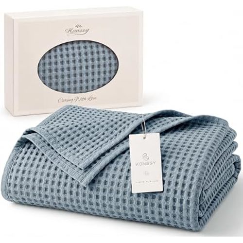 Konssy Waffle Baby Blanket for Boys & Girls, Softer Newborn Swaddle Blanket