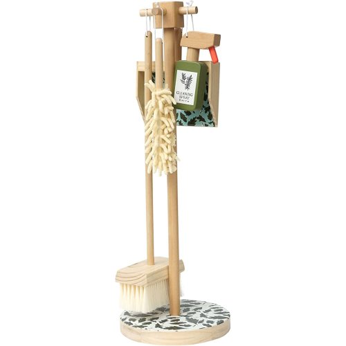 Manhattan Toy Decorative 5-Piece Wooden Pretend Housekeeping Cleaning Set for Kids 3 + Year Old and Up