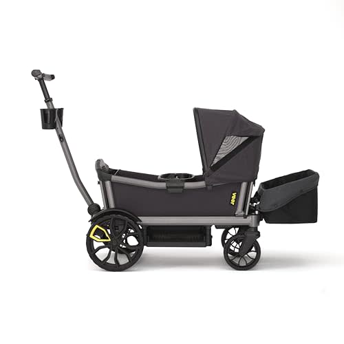 Veer Cruiser City Essentials Bundle | Premium 2 Seater Urban Stroller Wagon for Kids | Fully Collapsible | Hose Washable | Includes Cruiser City + Retractable Canopy + Storage Basket