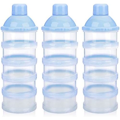 Accmor Formula Dispenser On The Go, 5 Compartments Stackable Formula Container for Travel, Baby Milk Powder Kids Snack Container, BPA Free