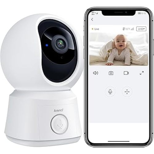 ARENTI 360° Baby Camera, 2.4G WiFi w/App,1-Click Call, Support SD Card(B2)