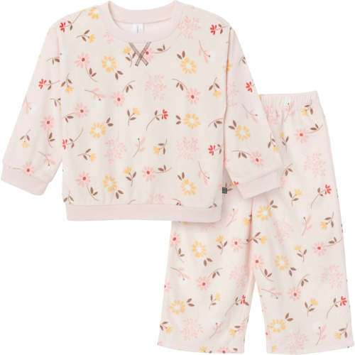 2-Piece Infant & Toddler Girls Light Pink Falling Flower Fleece Pajama – Gerber Childrenswear