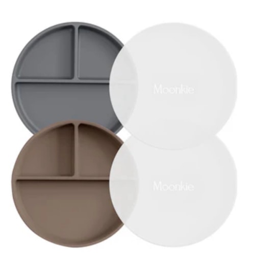 Suction Plates - 2 Pack (Warm Taupe/Dark Grey)