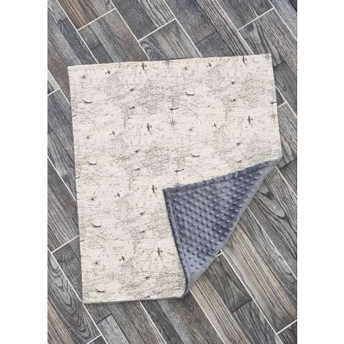 Airplane Baby Blanket: World Map, Minky, Travel Nursery