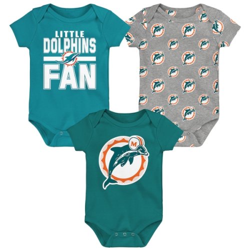 Miami Dolphins Outerstuff Newborn Little Tike 3-Piece Bodysuit Set
