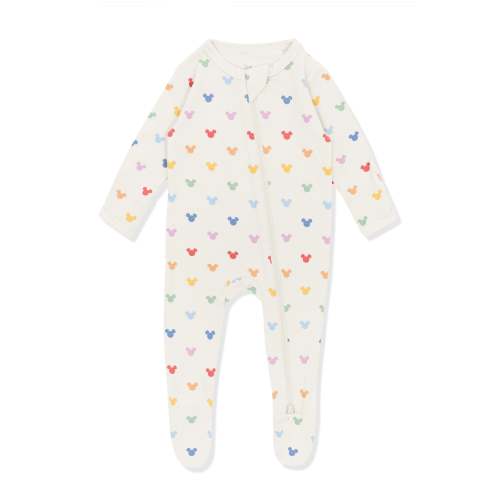 Zippered Footie in Pastel Mickey Mouse
