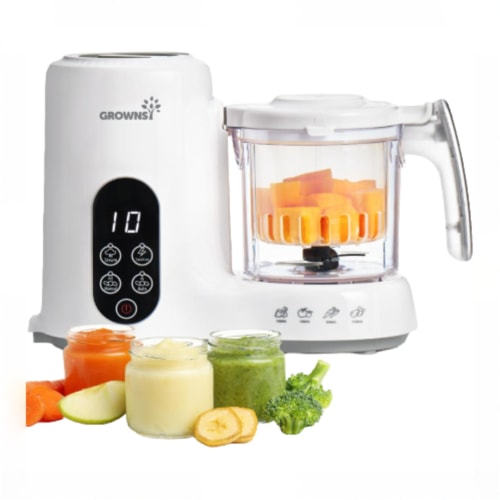 Grownsy Baby Food Maker, White/Black (Model 5800E)