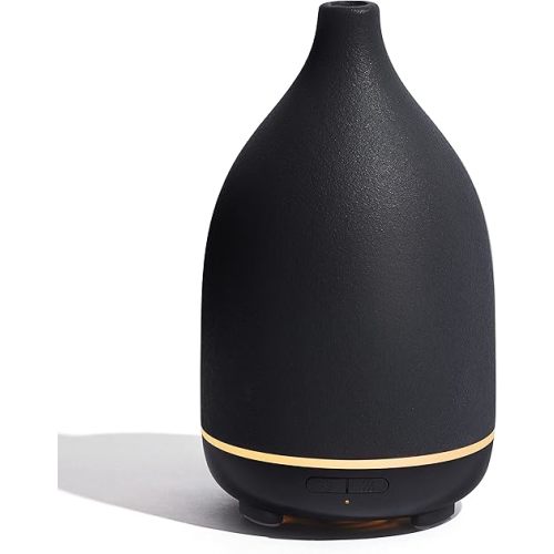 InnoGear Oil Diffuser, 150ML Ceramic Diffuser for Essential Oils Handcrafted Aromatherapy Diffuser Ultrasonic Cool Mist Humidifier with 2 Mist Modes Waterless Auto Off for Room Office, Black