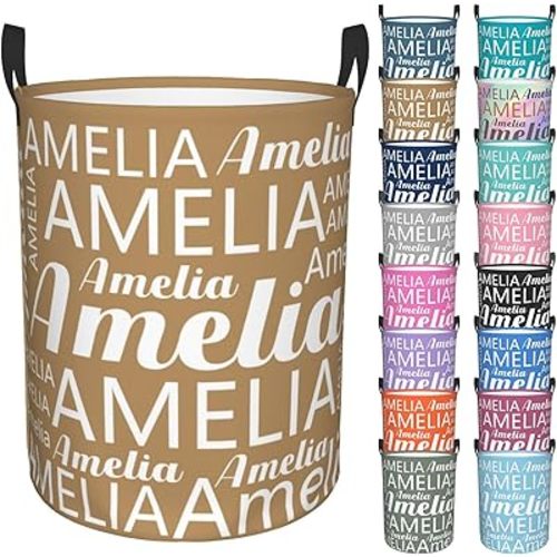 Personalized Laundry Basket Custom Name Laundry Hamper Dirty Clothes Storage Basket with Handles For Boys Girls Women Men