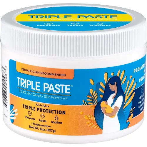 Triple Paste Diaper Rash Cream for Baby - 8 Oz Tub - Zinc Oxide Ointment Treats, Soothes and Prevents Diaper Rash - Pediatrician-Recommended Hypoallergenic Formula with Soothing Botanicals