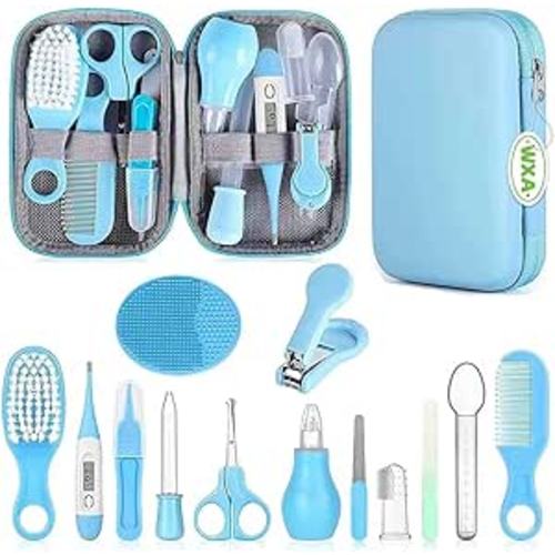 Baby Grooming Kit, Infant Safety Care Set with Hair Brush Comb Nail Clipper Nasal Aspirator,Baby Essentials Kit for Newborn Girls Boys
