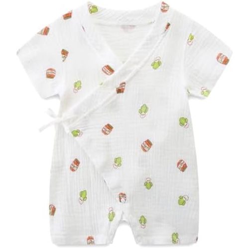 Baby Kimono Robe Romper with Traditional Korean Design Prints 100% Cotton