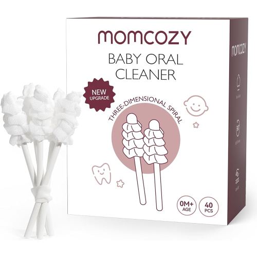 Momcozy Baby Tongue Cleaner Gauze, Baby Toothbrush Disposable Oral Cleaner, Toddler Tooth Brush for Tooth Mouth Gum Clean, Infant Toothbrush Oral Cleaning Stick, Baby Oral Cleaner Newborn, 40 Count