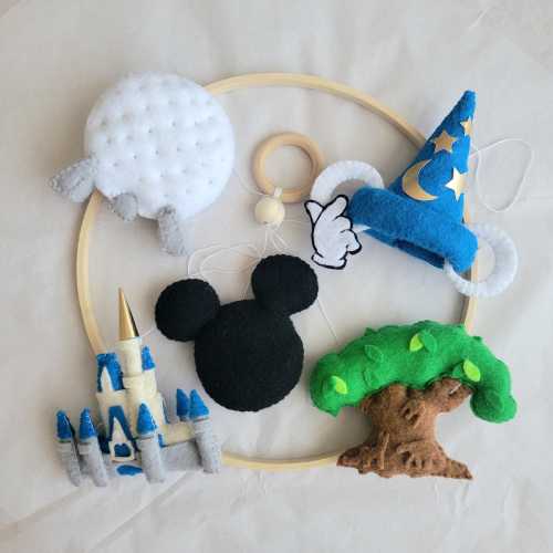 Retro Theme Park Icons Crib Mobile Nursery Decor For Baby Boy, Girl, Gender Neutral, 5 Pieces
