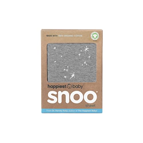 Happiest Baby SNOO Bassinet Fitted Sheet - 100% Organic Cotton Nursery Bedding - Fits SNOO Sleeper Crib Mattress (Graphite Galaxy)