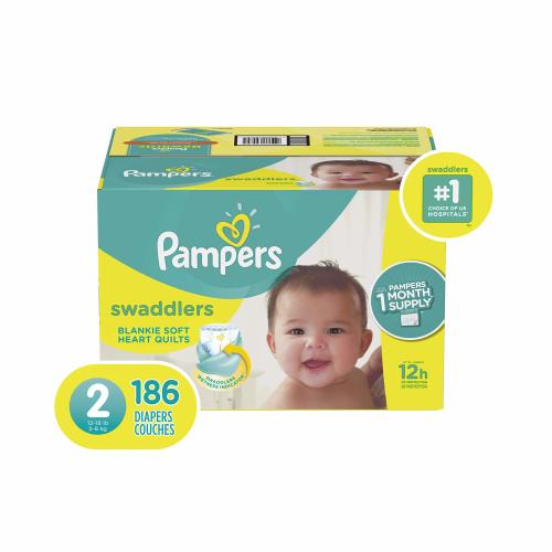 Pampers Swaddlers Disposable Baby Diapers Size 2, 186 Count, ONE MONTH SUPPLY