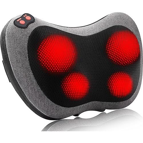 Papillon Shiatsu Back and Neck Massager with Heat, Deep Tissue Kneading,Electric Massage Pillow for Back,Shoulders,Legs,Foot,Body Muscle Pain Relief,Use at Home,Car,Office