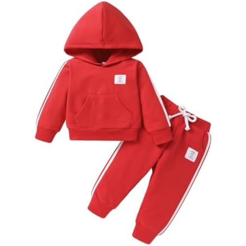 YOUNGER TREE Toddler Baby Clothes Girl Boy Fall Winter Outfits Long Sleeve Hoodie Top and Long Sweatpants Set Sweatsuit