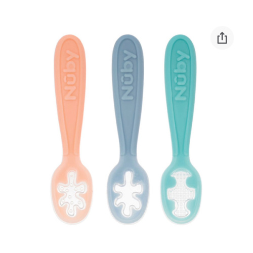 Baby's First Spoons | Aqua, Grey, & Blue