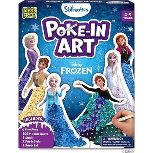 Skillmatics Poke-in Art – Disney Frozen, Mess-Free Fun for Kids, DIY Wood Craft Kits, Creative Activity, Gifts for Girls Ages 4, 5, 6, 7, 8, 9, Includes Elsa & Anna