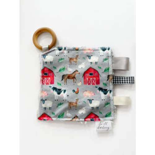 Farm Animals Crinkle Paper Teething Ring Toy – Dwell Darling