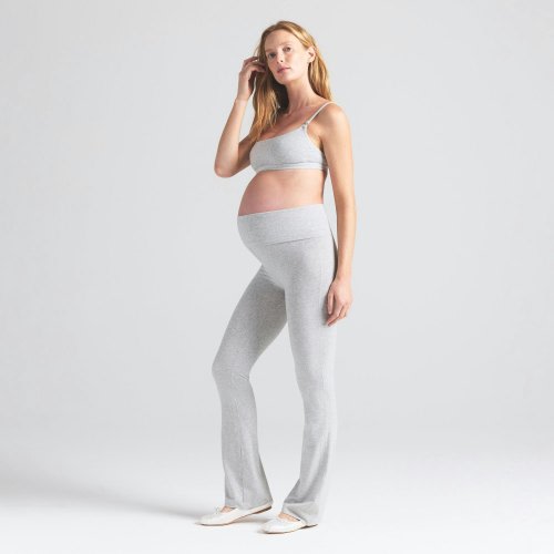 COTTON JERSEY MATERNITY FOLDOVER PANT | LIGHT HEATHER GREY | SKIMS