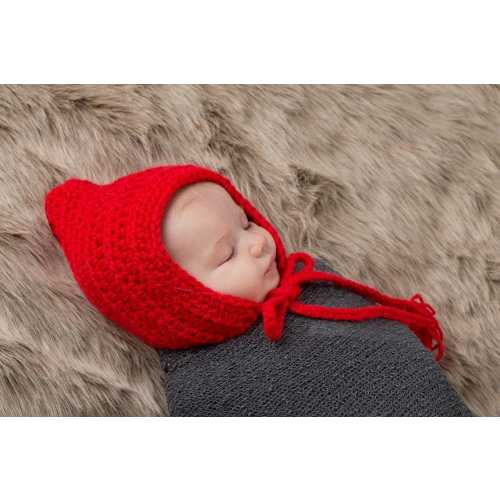 Red baby gnome hat, winter hospital bonnet, Christmas coming home outfit, Valentine's Day, newborn girl & boy elf photo prop, shower gift