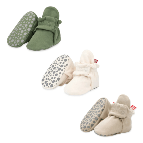 Organic Baby Booties Variety Pack - Olive/Cream/Khaki – Zutano