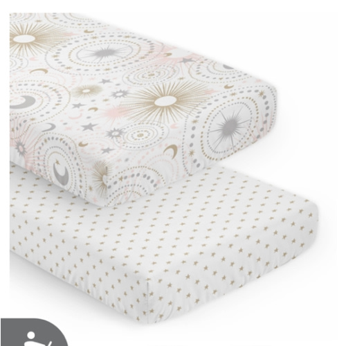 Celestial Pink and Gold Collection 2 Pack Crib Sheets