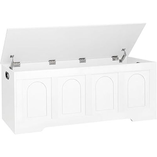 DINZI LVJ Storage Chest, Wooden Toy Box, White 50.0" L