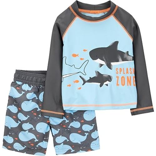 Simple Joys by Carter's Baby-Boys Swimsuit Trunk and Rashguard Set