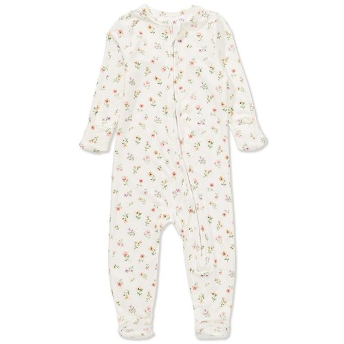 Copper Pearl Baby Girls Eloise Floral Print Long Sleeve Zip Front Footie