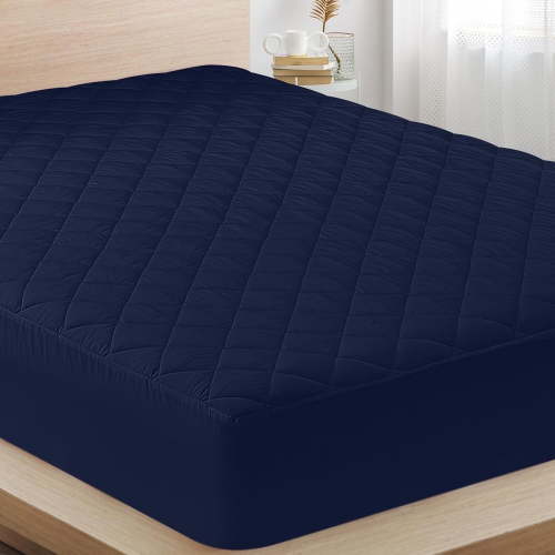 King Size Waterproof Mattress Pad Protector, Breathable Quilted Mattress Cover Noiseless Waterproof Fitted Sheet Mattress Topper Up to 21" Deep Pocket