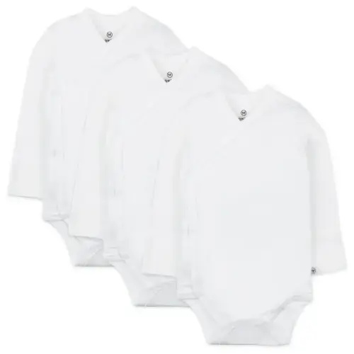 3-Pack Organic Cotton Long Sleeve Side-Snap Bodysuits | Honest Baby Clothing