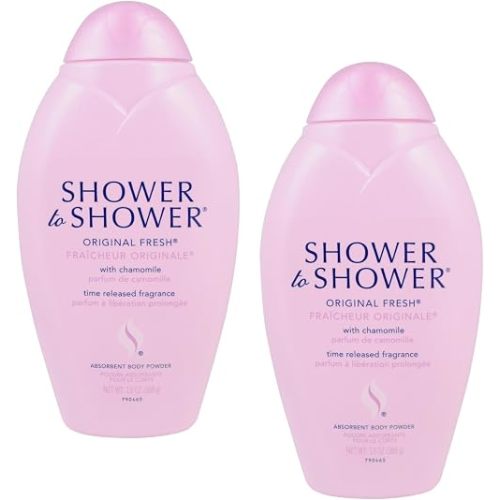 Shower to Shower Original Fresh Body Powder with Chamomile for Men & Women, Talc Free, 13 OZ (Pack of 2)