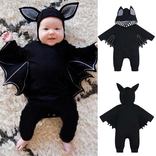 SNKSDGM Baby Boy Rompers 0-3 Months Dressy My First Outfit Baby Boy Girl Clothes Bat Clothes Hoodie Romper Playsuit Jumpsuits 3-6 Months