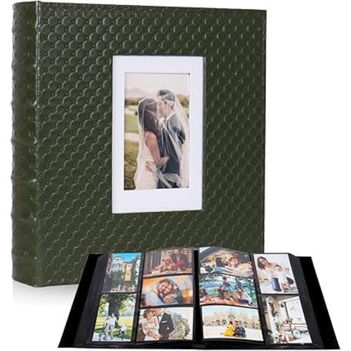 RECUTMS Photo Album 4x6 Pictures 600 Pockets, Leather Cover Large Capacity