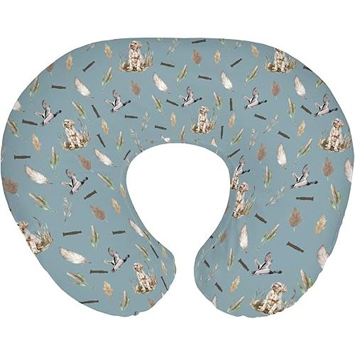 Duck Hunting Hunter Baby Nursing Pillow Covers for Boy Girl Flying Mallard Ducks Dog Reef Feathers Nursery Pillowcase for Breastfeeding Pillows Soft Stretchy Wild Bird Slipcovers for Newborn Infant
