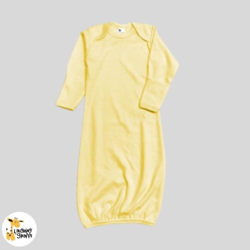 The Laughing Giraffe Baby Nightgown With Fold Over Mittens- Cotton-Blend Personalize-Custom-Sublimation-Embroidery -Screen Printing
