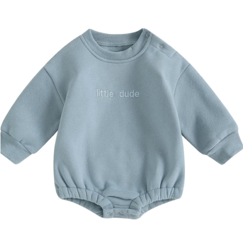 VISGOGO Newborn Infant Baby Boy Girls Oversized Romper Little Dude Sweater Onesie Coming Home Outfit Neutral Clothes
