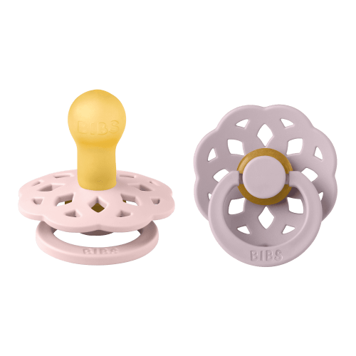 BIBS Infant Pacifier Boheme Latex Size 1, 0-6 Months, Blossom/Dusky Lilac, 2 pack