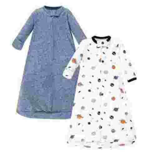 Hudson Baby Infant Boy Cotton Long-Sleeve Wearable Sleeping Bag, Sack, Blanket, Space, 0-3 Months
