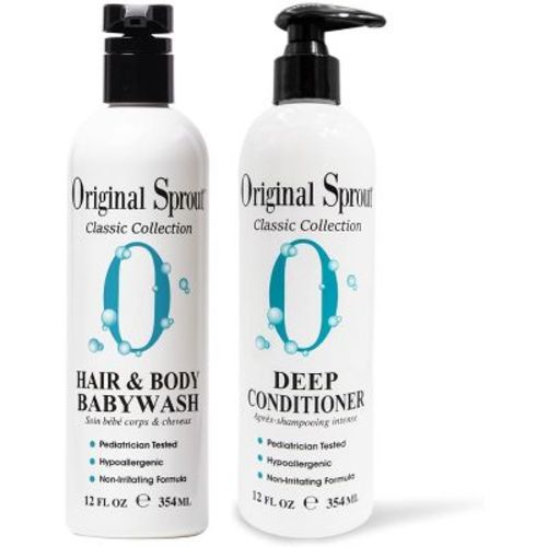 Original Sprout Classic Hair & Body Babywash (12 oz) & Deep Conditioner (12 oz) Cleanses & Nourish Hair | Baby Wash Shampoo & Conditions (DUO SET KIT)