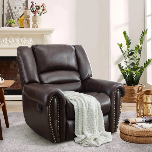 Red Barrel Studio® Chemika 40.9'' W Classic Super Soft Padding And Oversize Manual Recliner With Rivets & Reviews | Wayfair