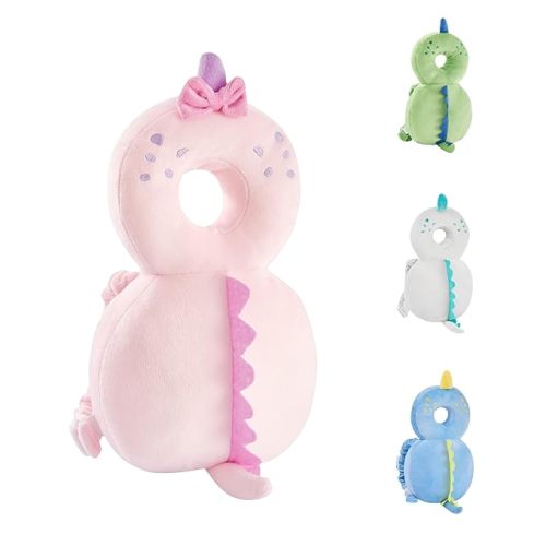 Baby Back Potection Toddler Safety Protector Cushion Pad Toddler Backpack for Crawling Walking Adjustable Toddlers Back Safety Pad for Boys and Girls(Pink Dinosaur)