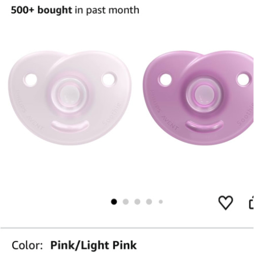 Philips AVENT Soothie Heart pacifier 3-18m, pink/light pink, 2 pack, SCF099/12