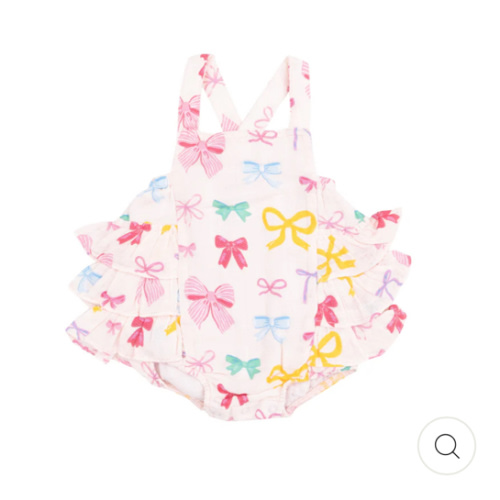 Ruffle Sunsuit - Colorful Bows