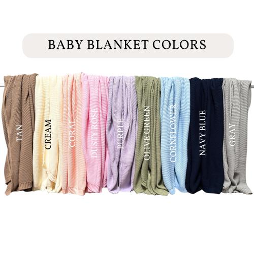 Personalized Knit Baby Blanket, Custom Baby Blanket, Embroidered Baby Name Blanket, Welcome Baby Blanket Keepsake, Unique Baby Shower Gift